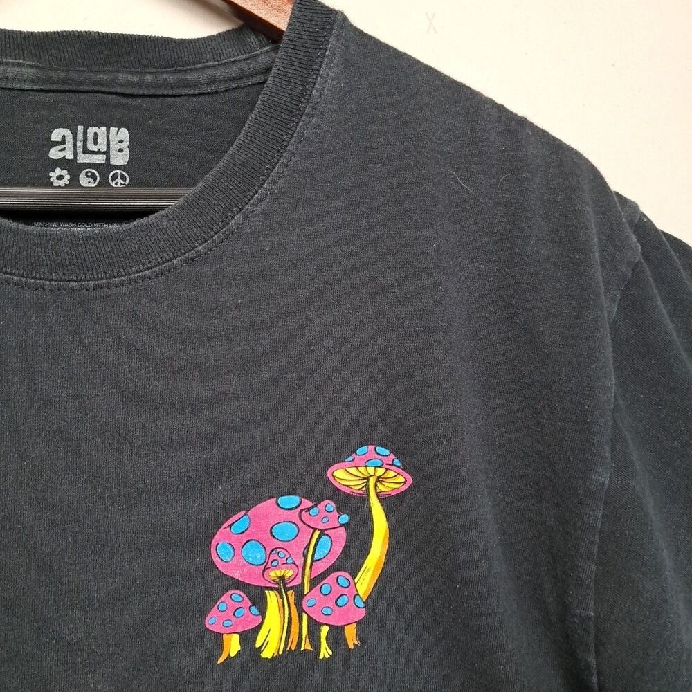 Alab Neon Psychedelic Mushroom Magic Neon T-Shirt Size Large - Picture 7 of 8